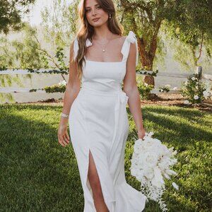 Show Me Your Mumu Satin Midi Dress in Ivory *very good condition*